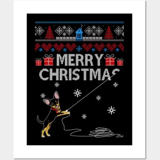 Merry Christmas Funny Naughty Chihuahua Posters and Art